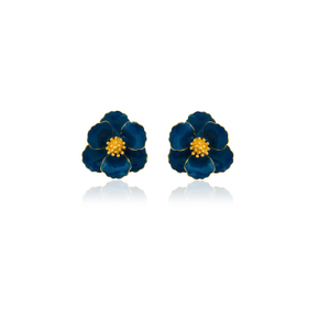 Blue Petite Flower Earrings (one size)