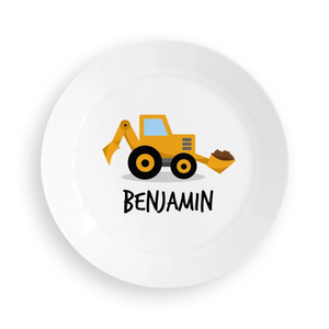 Yellow Digger Kids Plate