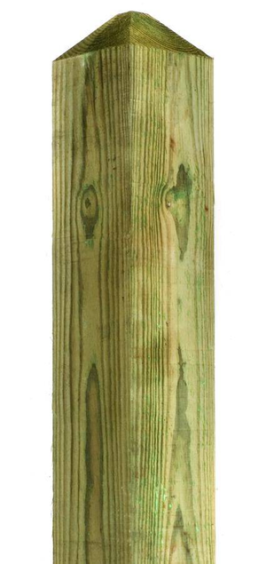 2.10m High 175 x 175mm Fine Sawn with Pointed Top Gate Post Jakcured