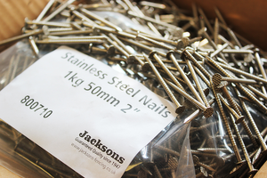 Stainless Steel 1kg Pack 50mm (2") Nails Annular Ring Shank, 2.65mm Gauge