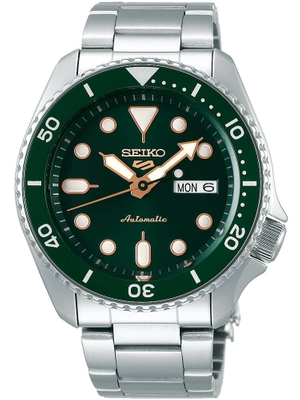 Seiko Mens 5 Sports Automatic Green Bracelet Watch SRPD63K1