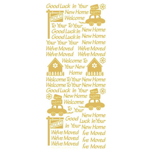 New Home  Gold Self Adhesive Stickers