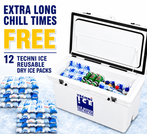 Techniice Classic Ice box 70L White Long *FREE 12 REUSABLE DRY ICE PACKS VALUES $66 *PRE-ORDER NOW FOR SEPTEMBER DISPATCH