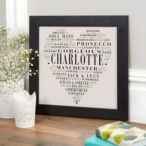 Personalised Typographic Love Heart Print