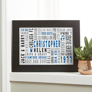 Personalised Word Print Featuring Changeable Icons