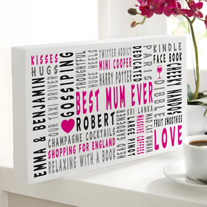 Personalised Word Art Print Featuring Changeable Icons