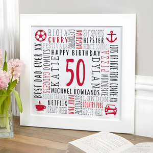 Birthday Gift Ideas Personalised Word Art Picture
