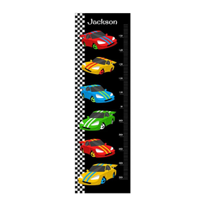 Racing Cars Wall Decal Height Chart