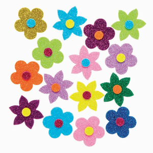 Autocollants de fleurs à paillettes
