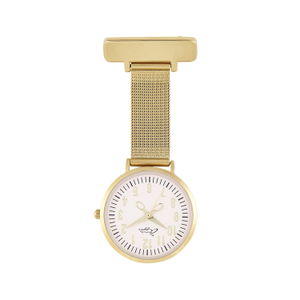 Annie Apple Blush Pink & Gold Mesh Nurse Fob Watch