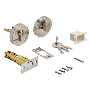 Euro Locking Deadbolt with Thumbturn Lock Set - Brushed Satin Nickel - Security Solutions
