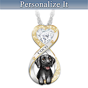 Always In My HeartBlack LabPersonalized Pendant Necklace