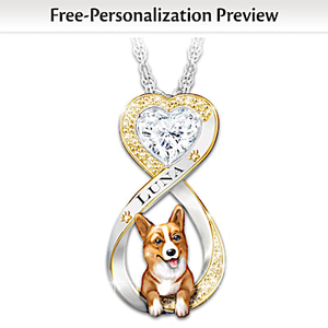 Always In My HeartCorgiPersonalized Pendant Necklace