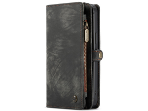 CaseMe 2-in-1 Synthetic Leather Wallet Case for iPhone 12 Pro Max - Khaki/Grey