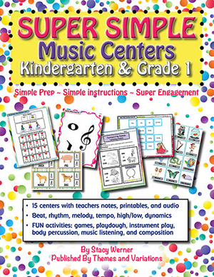 Super Simple Music Centers Kindergarten & Grade 1 - Reproducible Book & Enhanced CD with Color Copies