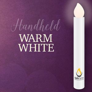 SafeFlame LED Flameless Vigil Candles - 25 Warm White 6" Handheld Candles with Batteries