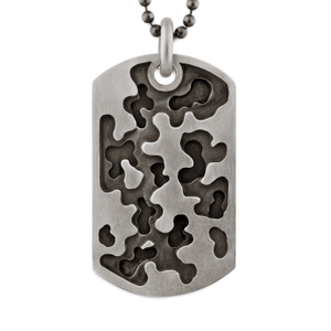 Camouflage Dog Tag in Sterling Silver