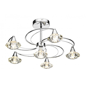 Dar LUT0650 Luther 6 Light Ceiling Light