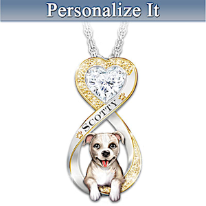 Always In My HeartPit BullPersonalized Pendant Necklace