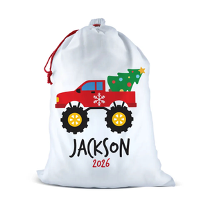 Red Monster Truck Santa Sack