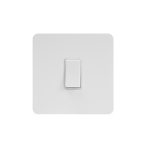 Soho Lighting White Metal Flat Plate 1 Gang Light Switch 10A 2 Way White Inserts