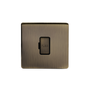 Soho Lighting Antique Brass Fused Spur (FCU) Unswitched 13A DP Blk Ins Screwless
