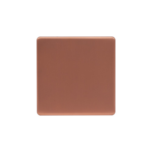 Lieber Brushed Copper Single Blank Plates - Black Insert Screwless