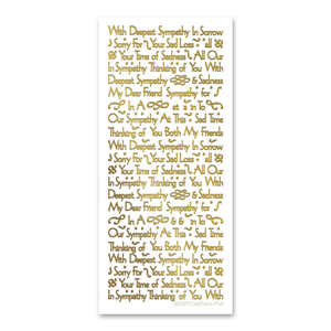 Deepest Sympathy Gold Self Adhesive Stickers