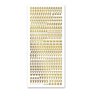 6mm Lowercase Alphabet  Gold Self Adhesive Stickers