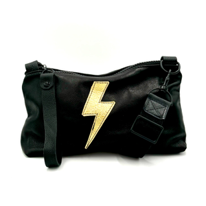 Nancy Crossbody Bag In Back With Gold Bolt