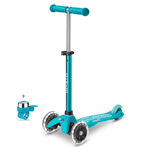 Micro Mini Deluxe LED Scooter + FREE Bell - Aqua