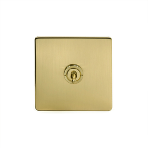 Soho Lighting Brushed Brass 1 Gang 2 Way Toggle Switch Screwless