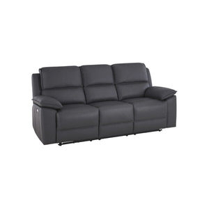 Goodwood Electric Recliner 3 Seater Sofa in Dark Grey Leather