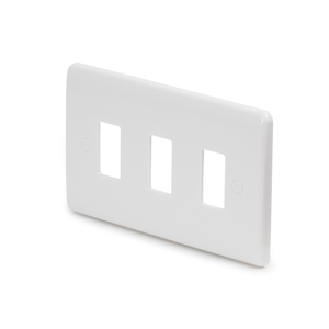 Lieber Silk White 3 Gang Grid Plate