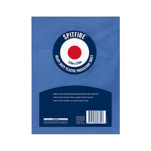 Spitfire Heavy Duty Plastic Protection Drop Sheet 2.6m x 3.6m