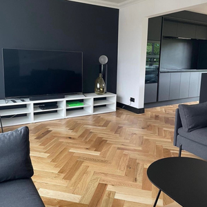 Sample of Brushed Oak Natural Herringbone