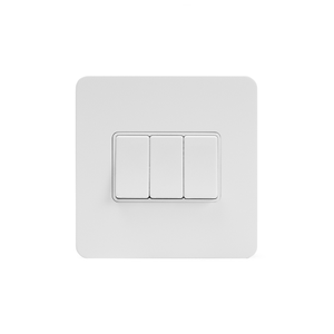 Soho Lighting White Metal Flat Plate 10A 3 Gang 2 Way Light Switch