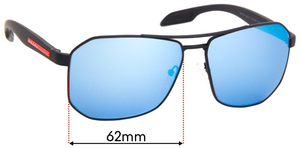 Sunglass Fix Replacement Lenses for Prada SPS51V - 62mm Wide