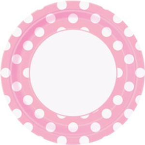 Baby Pink Polka Dot Party Plates (8 Pack)