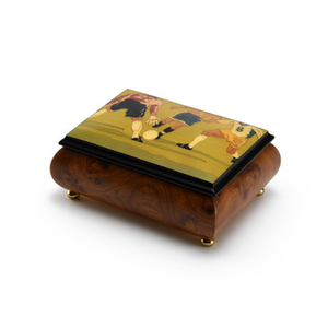Sports Theme Wood Inlay: Soccer - Collectible 18 Note Musical Jewelry Box
