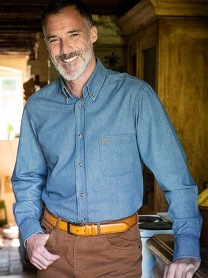 Washed Denim Long Sleeve Denim Shirt