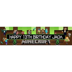 Personalised Minecraft Party Banner