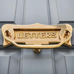 Victorian Letterplate With Clapper - Polished Brass