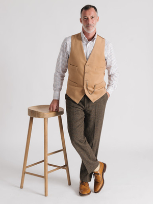 Bronze Fine Donegal Tweed Pants