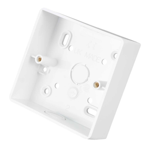 1 Gang 32mm PVC Surface Box Radius Corners with Knockouts White