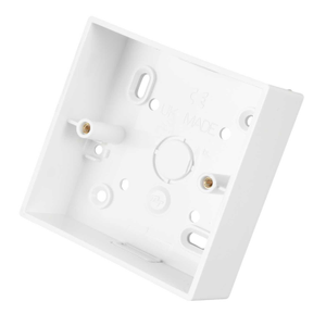 1 Gang 32mm PVC Surface Box Square Corners with Knockouts White