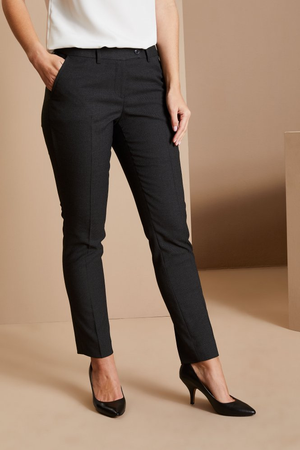 Contemporary Women's Slim Leg Trouser, Unhemmed Length, Charcoal
