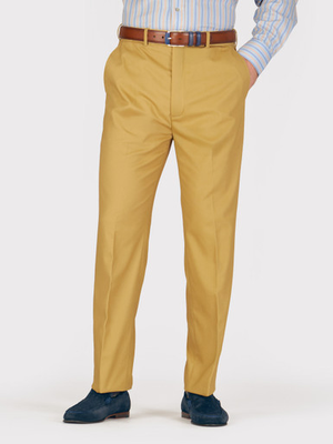 Mustard Flat Front Chinos
