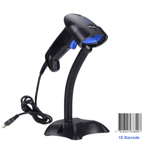 1D Laser USB Wired Barcode Scanner With Stand IS-1100L+ (1-Pack)