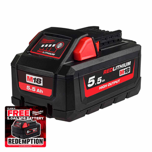 Milwaukee M18 HB5.5 18V 5.5Ah High Output Redlithum-ion Battery